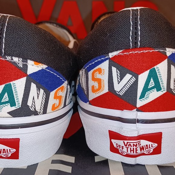 Vans Men's 9.5 Classic Slip On Checker Cube Multi True White VN0A33TB42X - Picture 12 of 14